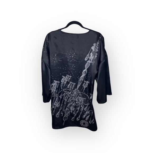 Victoria’s Secret ☀︎︎ Very Sexy Silky Chandelier Print Satin Robe ☀︎︎ Black M L - Picture 2 of 16